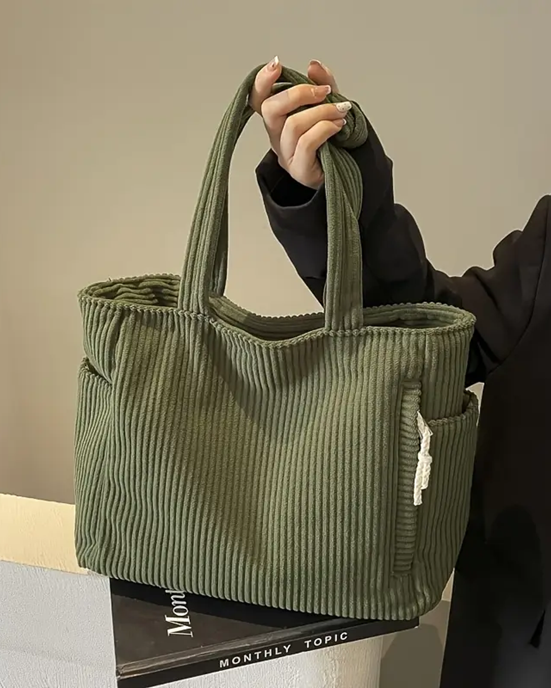 Adalira – Prążkowana Torba Tote