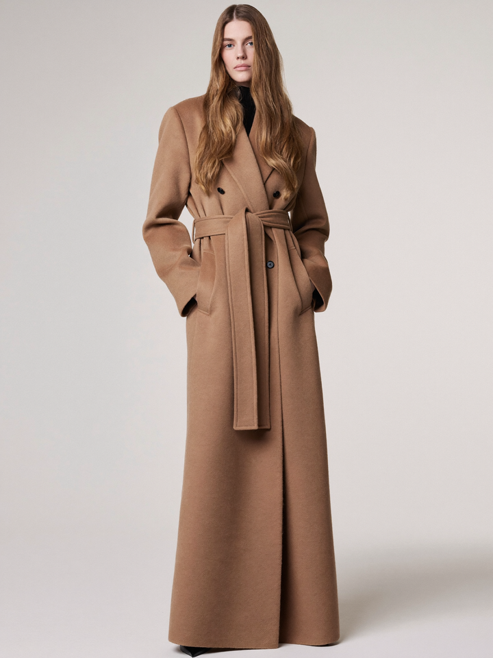 Klasyczny Płaszcz Wełniany Camel
